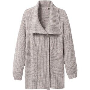 Prana Sukie Oversized Chunky Wool Gray‎ Open Sweater Size Large